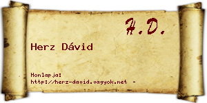 Herz Dávid névjegykártya